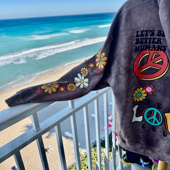 Love Peace Floral Hoodie - Picture 3 of 8